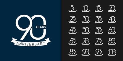 Modern geometric anniversary celebration icons design. vector
