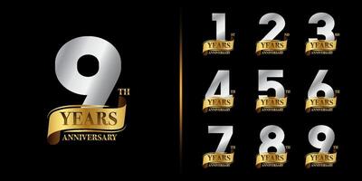 Silver anniversary celebration emblem design for company profile, leaflet, magazine, brochure, web, banner, invitation or greeting card. vector
