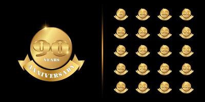 Golden anniversary celebration emblem design for company profile, leaflet, magazine, brochure, web vector