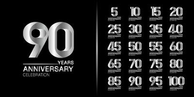 Silver anniversary celebration emblem design for company profile, leaflet, magazine, brochure vector