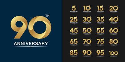Golden anniversary celebration emblem design for company profile. vector