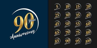 Golden anniversary celebration emblem design for company profile, leaflet, magazine, brochure, web, banner, invitation or greeting card. vector
