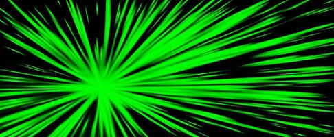 Explosive green light rays, radiate lines burst effect. Cyber burst beams, dynamic streaks background for speed power sport, science, sci-fi and technology, comic manga art. illustration vector