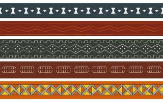 West Africa cloth seamless patterns vector