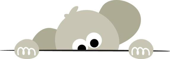 Playful Peeking Elephant with Wide Eyes vector