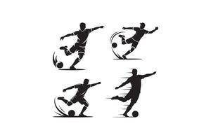 Football Athletes Movement Silhouettes Pack vector