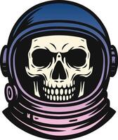 Astronaut Helmet with Skull Inside Logo vector