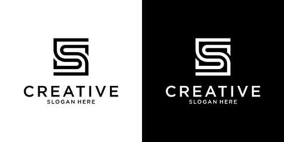 S or SS initial letter logo design concept vector