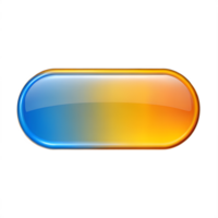 Gradient Elongated Button 3D Render png