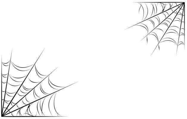 Halloween spider web isolated on transparent background.