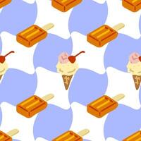 Ice Cream Seamless Summer Pattern vector