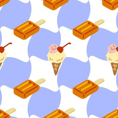 Ice Cream Seamless Summer Pattern