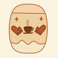 Hot drink, cold day badge vector