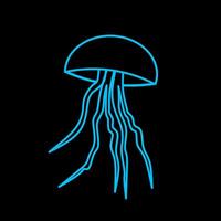 Futuristic neon glowing jellyfish design vector