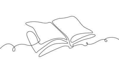 Line book art one education open illustration school read continuous icon. Sketch line book doodle hand bible background library drawn stack outline old shelf paper research pen study write. vector