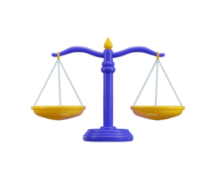 Justice Scale icon 3d render concept of scales of justice Legal Balance symbol illustration png