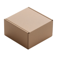 A closed cardboard box is isolated on transparent background png