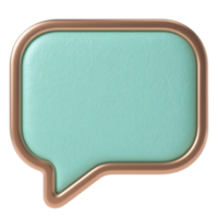 Aqua speech bubble with copper frame isolated on transparent background png