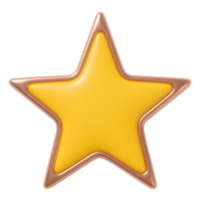 A golden star isolated on transparent background shines brightly png