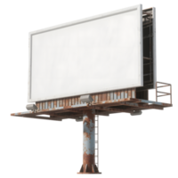 An old billboard stands isolated on transparent background png