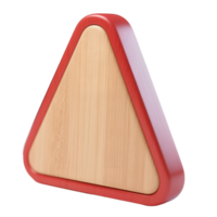 A wooden triangle with red trim isolated on transparent background png