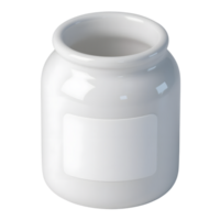 A white ceramic jar is isolated on transparent background png