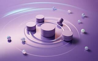 A purple background with circles and circles photo