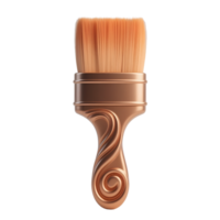 A bronze paintbrush is isolated on transparent background png