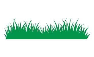 Simple green grass silhouette border on a clean white background vector