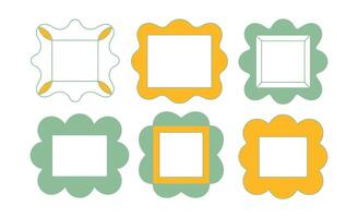 Collection of playful scalloped and wavy bordered photo frames vector