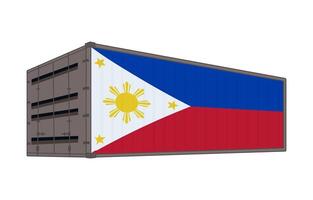Philippines national flag with shipping container vector