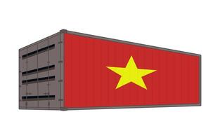 Vietnam national flag with shipping container vector