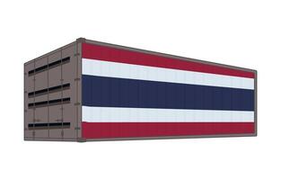 Thailand national flag with shipping container vector