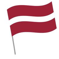 Latvia national flag flutters with flagpole vector