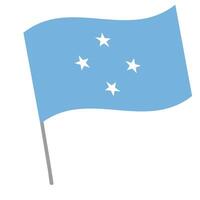 Micronesia national flag flutters with flagpole vector