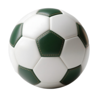 A green and white soccer ball isolated on transparent background png