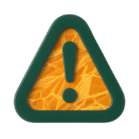Green warning sign with exclamation mark isolated on transparent background png