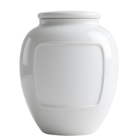 White ceramic jar isolated on transparent background png