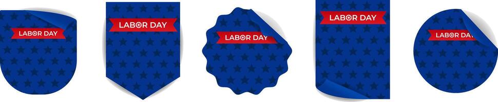 set of stickers with empty space for text for shopping, sales, special offers for Labor Day in the United States of America. vector