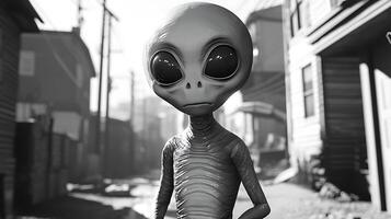Mysterious Visitor from Another World Appears in Town. photo