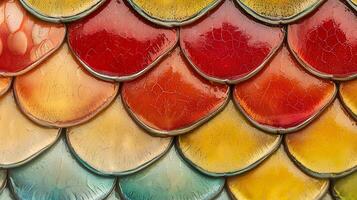 Colorful Textured Scales With Cracks Create A Unique Pattern. photo