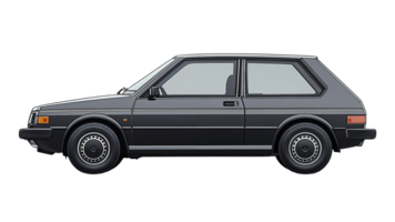 classic hatchback car illustration on Transparent Background png