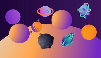 illustration of planets in the universe. vector