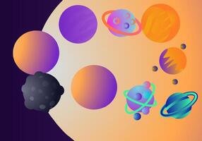planets in the solar system. vector