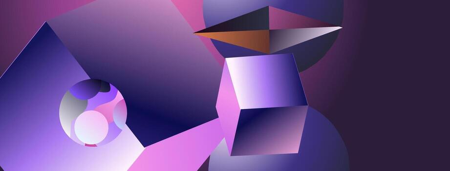 3d geometric abstract background, origami style with gradient colors vector