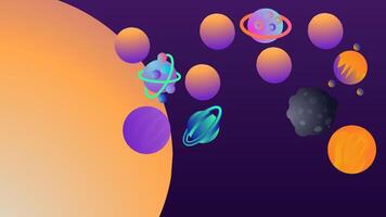 Planets and stars in outer space vector