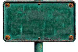 distressed green sign with rust isolated on Transparent Background png
