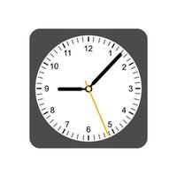Analog clock time with white background. vector