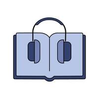 Audio book flat icon on white background. vector