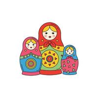 Colorful Traditional Russian Nesting Dolls with Unique Designs vector